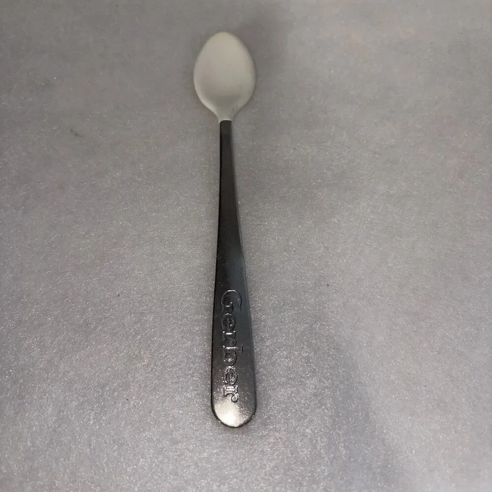 Gerber Stainless Steel Baby Spoon with Mouth Protector - A